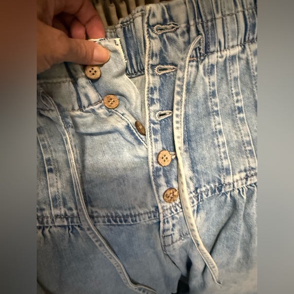 We The Free People Forget Me Knot Pull-On Pleated Wide Leg Jeans - size medium - Picture 10 of 14